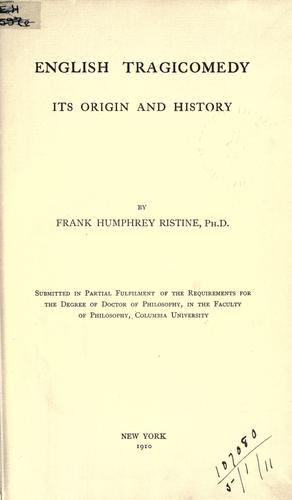 English tragicomedy: its origin and history