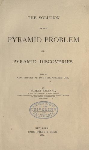 The solution of the pyramid problem