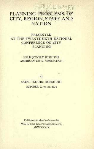 Planning problems of city, region, state and nation