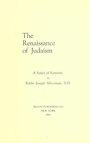 The renaissance of Judaism