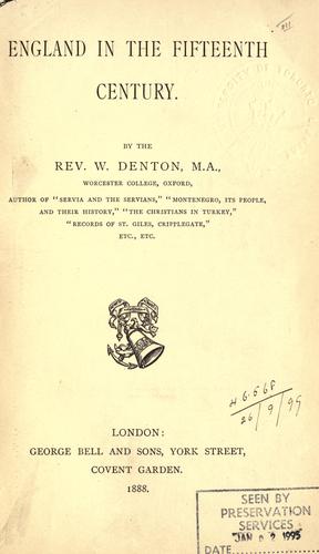 England in the fifteenth century