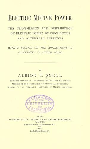 Electric motive power