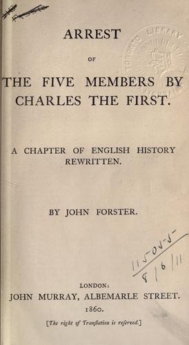 Arrest of the five members by Charles the First
