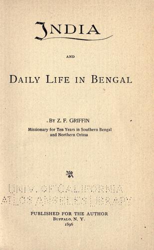 India and daily life in Bengal