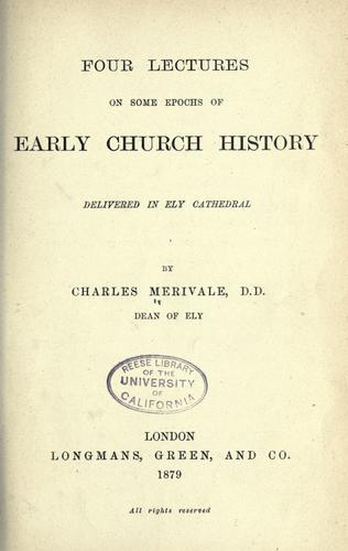 Four lectures on some epochs of early Church history