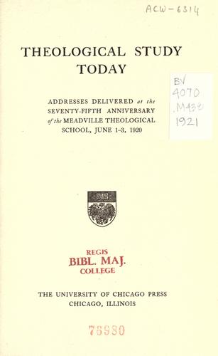Theological study today