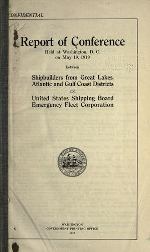 Report of conference held at Washington, D.C., on May 19, 1919