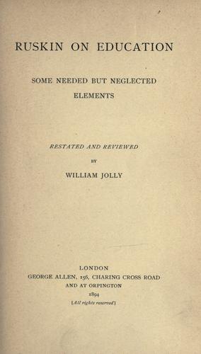 Ruskin on education