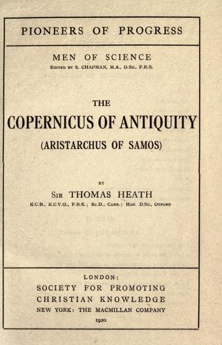 The Copernicus of antiquity (Aristarchus of Samos)