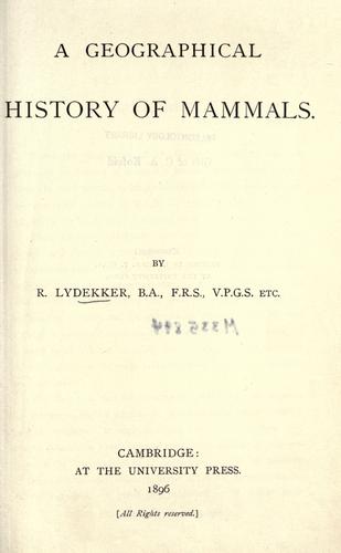 A geographical history of mammals