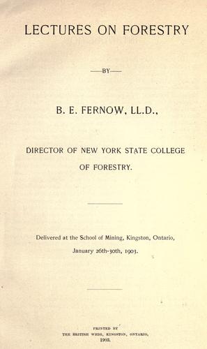 Lectures on forestry