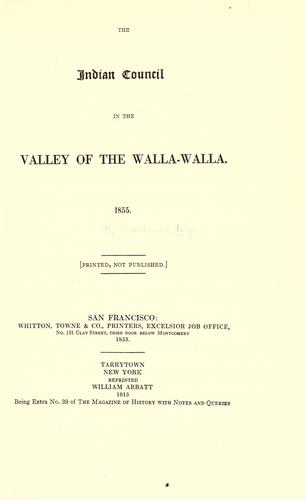 The Indian council in the valley of the Walla-Walla. 1855