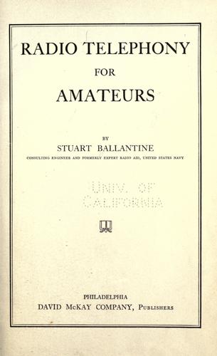 Radio telephony for amateurs