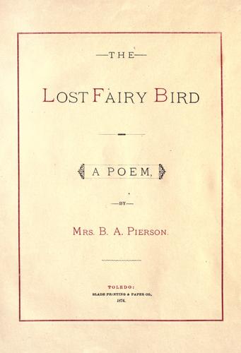 The lost fairy bird