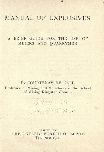 Manual of explosives