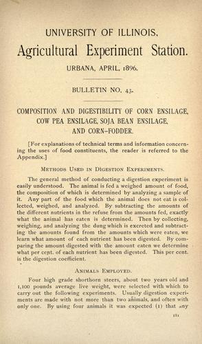 Composition and digestibility of corn ensilage, cowpea ensilage, soja bean ensilage, and corn-fodder