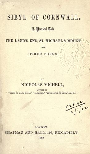 Sibyl of Cornwall, a poetical tale