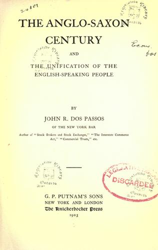 The Anglo-Saxon century and the unification of the English-speaking people