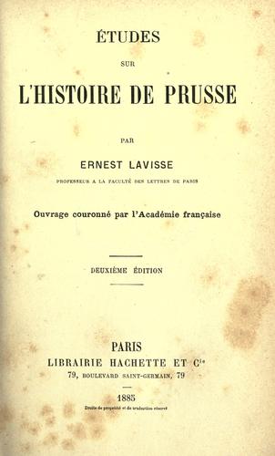 ©ØEtudes sur l'histoire de Prusse