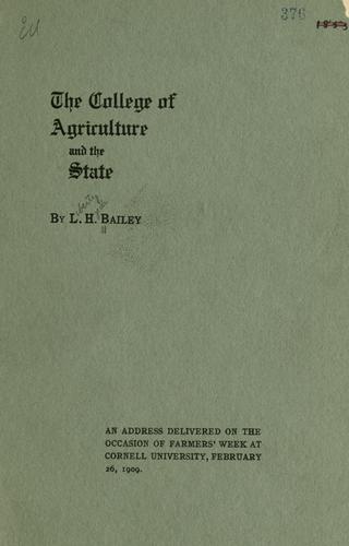 The college of agriculture and the state