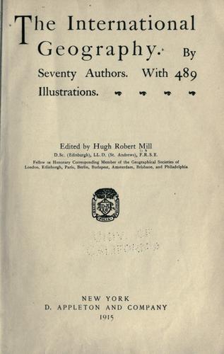The international geography