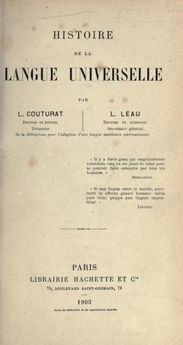 Histoire de la langue universelle