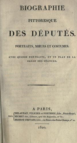 Biographie pittoresque des députés