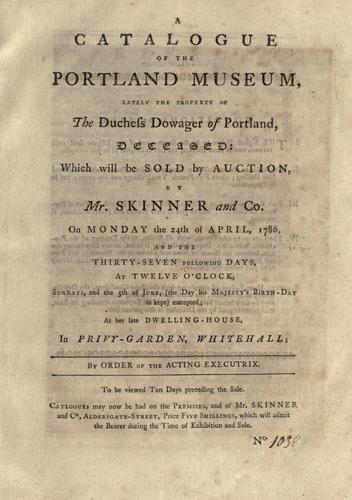 A catalogue of the Portland Museum
