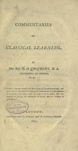 Commentaries on classical learning