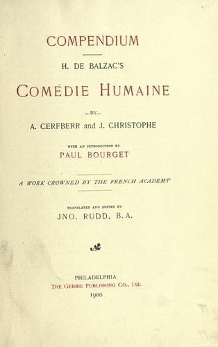 Compendium. H. de Balzac's Comédie humaine