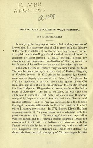 Dialectical studies in West Virginia