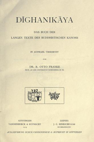 Dighanikaya, das Buch der langen Texte des buddhistischen Kanons