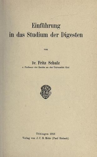 Einführung in das Studium der Digesten