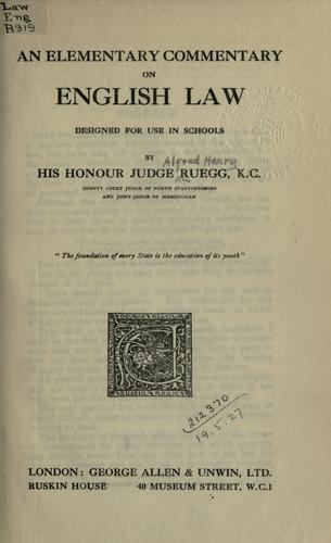 An elementary commentary on English law