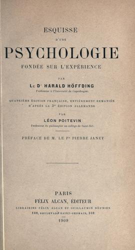 Esquisse d'une psychologie fondee sur l'experience