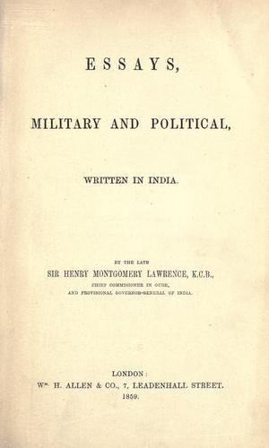 Essays, military and political, written in India