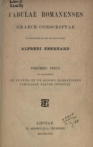 Fabulae Romanenses graece conscriptae