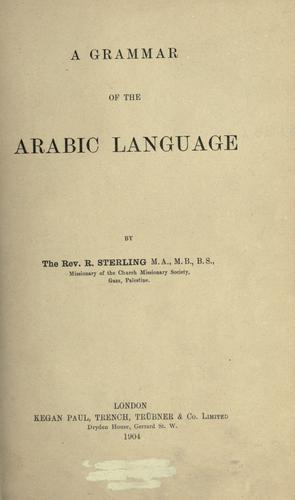 A grammar of the Arabic language