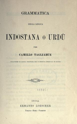 Grammatica della lingua indostana o urdù