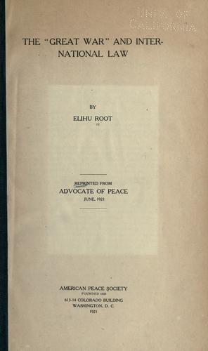 The " great war" and international law