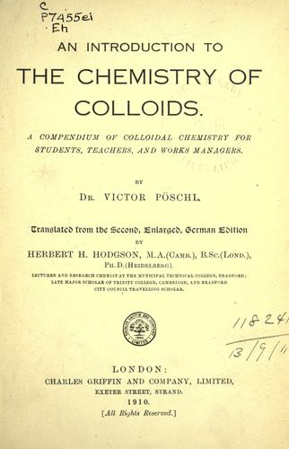 An introduction to the chemistry of colloids