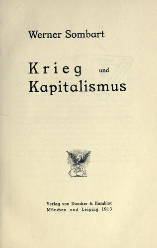 Krieg und Kapitalismus