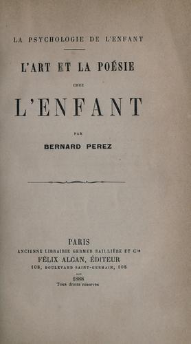 L'art et la poésie chez l'enfant