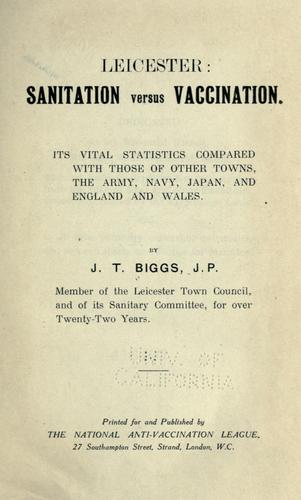 Leicester : sanitation versus vaccination
