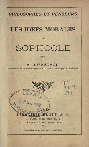 Les idées morales de Sophocle