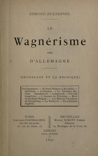 Le wagnérisme hors d'Allemagne, Bruxelles et la Belgique