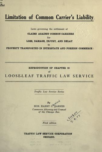 Limitation of common carriers liability