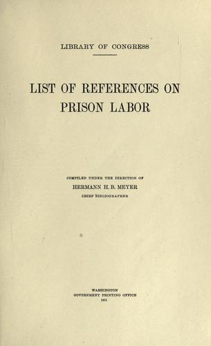 List of references on prison labor