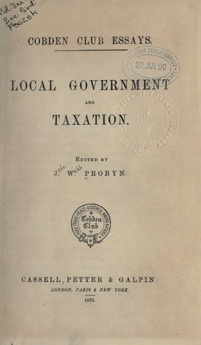 Local government and taxation