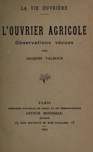 L' ouvrier agricole